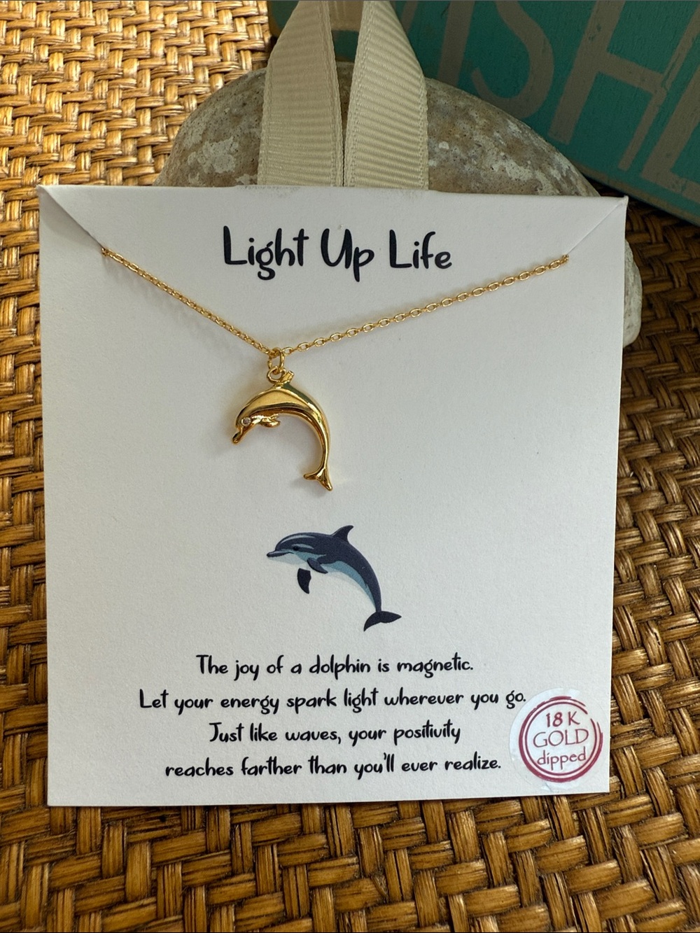 Gold Dolphin Pendant Necklace - Gold - Picture 5 of 8